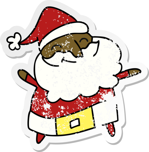 Bir insan tarafından çizilmiş neşeli bir babanın serbest sticker karikatürü.