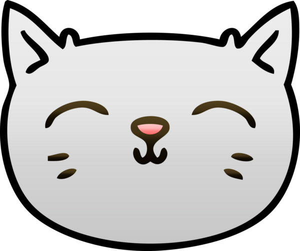 bir insan tarafından çizilmiş gölgeli çizgi film kedi yüzü