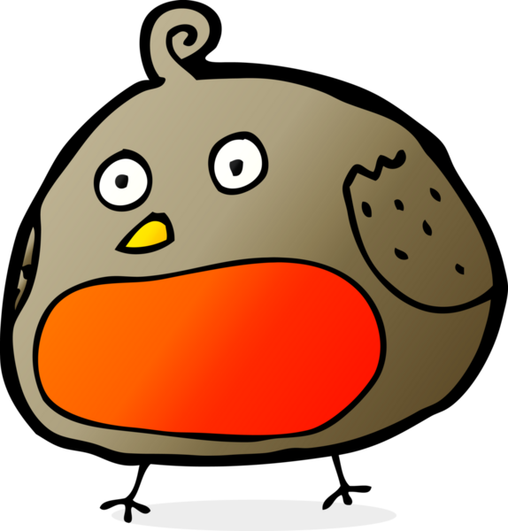 Bir insan tarafından çizilmiş robin çizgi filmi.