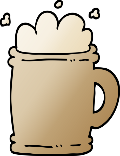 vektör gradyanı çizimi bira tankardı bir insan tarafından çizildi