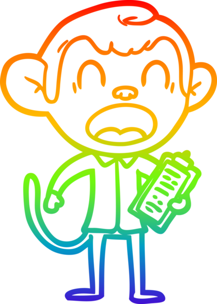 Bir insan tarafından çizilmiş bağıran çizgi film maymunu çizimi
