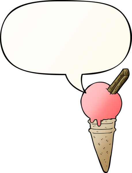 bir insan tarafından çizilmiş, konuşma baloncuklu çizgi film dondurması.