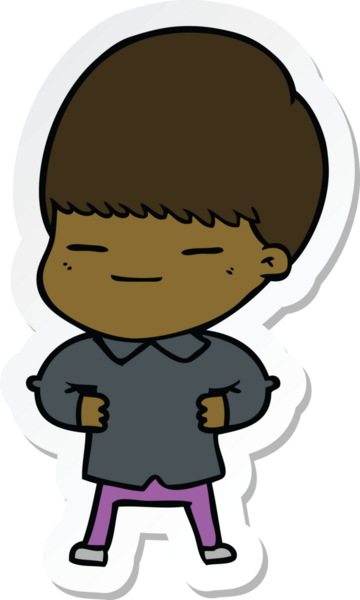 Bir insan tarafından çizilmiş kendini beğenmiş bir çocuğun çıkartması.