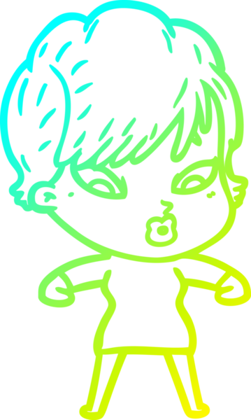 Bir insan tarafından çizilmiş bir karikatür kadın çizimi.