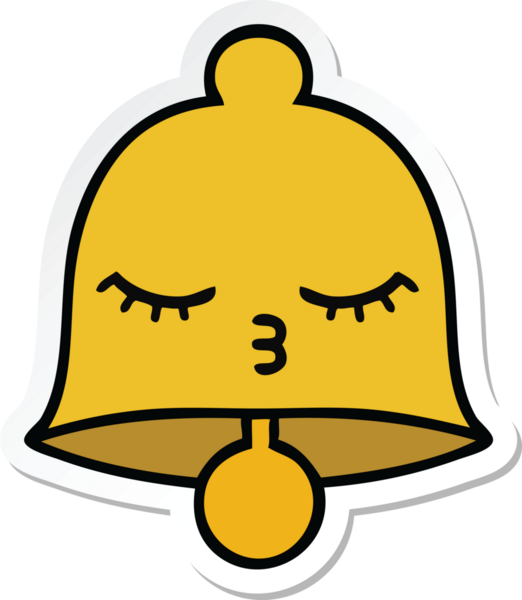 Bir insan tarafından çizilmiş sevimli bir çanın çıkartması.