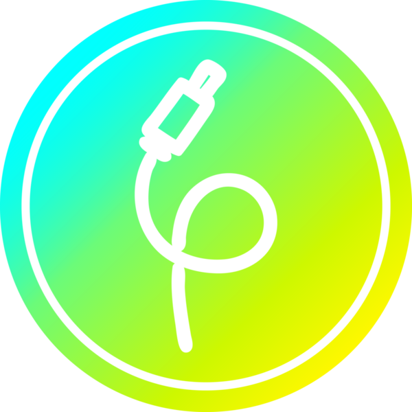 elektrik prizi dairesel simgesi bir insan tarafından çizilmiş gradyan bitiş