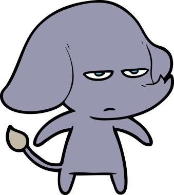 Bir insan tarafından çizilmiş kızgın bir fil.