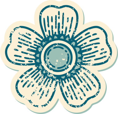 Bir insan tarafından çizilmiş bir çiçeğin sembolik dövmesi.