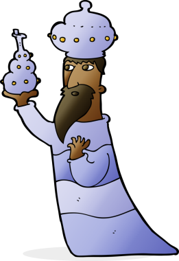 Bir insan tarafından çizilen üç bilge adamdan biri.