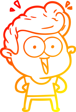 Bir insan tarafından çizilmiş, heyecanlı bir çizgi film çizimi.