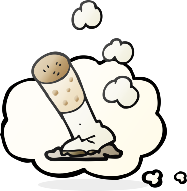 Bir insan tarafından çizilmiş serbest çizim baloncuklu sigara.