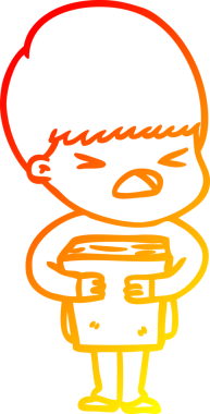 İnsan tarafından çizilmiş bir çizgi filmin sıcak gradyan çizimi.