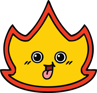 Bir insan tarafından çizilmiş güzel bir ateş karikatürü.