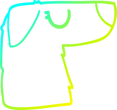 Bir insan tarafından çizilmiş bir karikatür köpek yüzü çizimi.