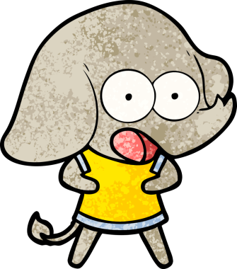 Bir insan tarafından çizilmiş şirin bir fil.