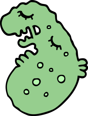 Bir insan tarafından çizilmiş karalama tarzı bir mikrop.