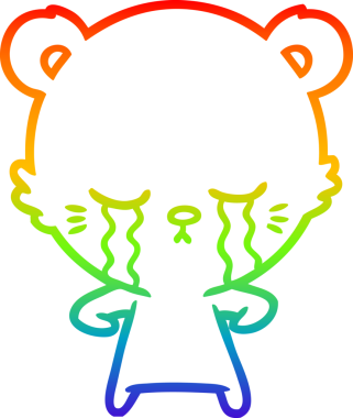 gökkuşağı gradyan çizgi çizimi bir insan tarafından çizilen ağlayan çizgi film kutup ayısı