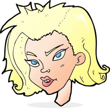 Bir insan tarafından çizilmiş bir kadın yüzü.