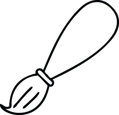 Bir insan tarafından çizilmiş boya fırçasının çizgi çizimi