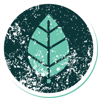 Bir insan tarafından çizilmiş yaprağın sembolik dövmeli görüntüsü