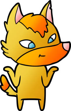 Bir insan tarafından çizilmiş tilki çizgi film karakteri