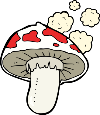 Bir insan tarafından çizilmiş mantar taburesi.