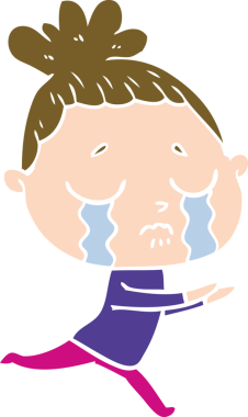 Bir insan tarafından çizilmiş düz renkli karikatür.