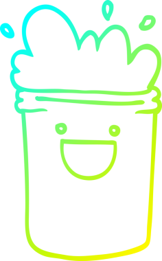 Bir insan tarafından çizilmiş soğuk gradyan çizgi film çizimi.