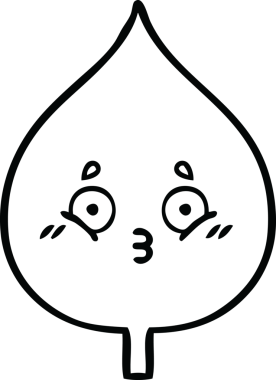 Bir insan tarafından çizilmiş dışavurumsal yaprağın çizgi çizimi