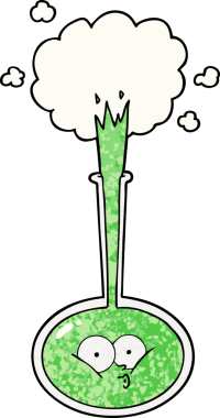 bir insan tarafından çizilmiş karikatür bilim deneyi