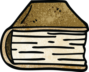 Bir insan tarafından çizilmiş eski bir kitap.