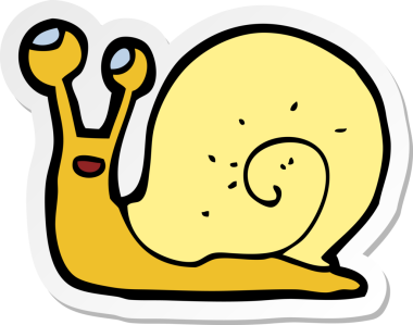 Bir insan tarafından çizilmiş bir salyangozun çıkartması.