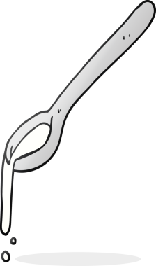 Bir insan tarafından çizilmiş karikatür kaşığı.