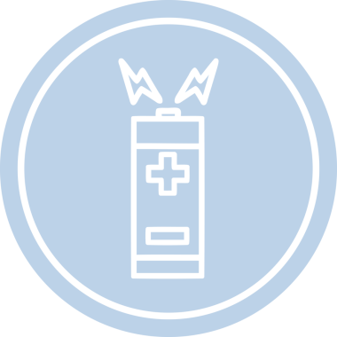 bir insan tarafından çizilmiş pil dairesel simgesi