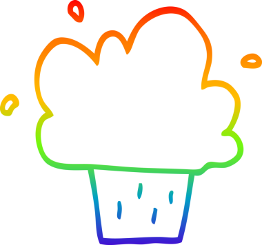 Gökkuşağı gradyan çizgisi bir insan tarafından çizilmiş bir kek.