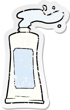 Bir insan tarafından çizilmiş karikatür kreminin sıkıntılı yapıştırması.