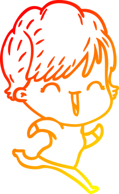 Bir insan tarafından çizilmiş gülen bir karikatür çizimi.