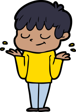 Bir insan tarafından çizilmiş mutlu çocuk çizgi filmi.