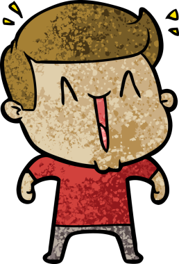 Bir insan tarafından çizilmiş heyecanlı bir çizgi film.