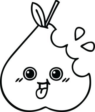 Bir insan tarafından çizilmiş bir armut çizimi.