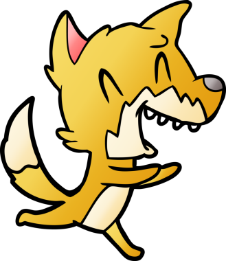 Gülen tilki bir insan tarafından çizilmiş.