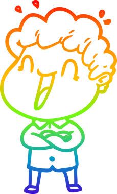 Bir insan tarafından çizilmiş mutlu bir adamın çizgi çizimi.