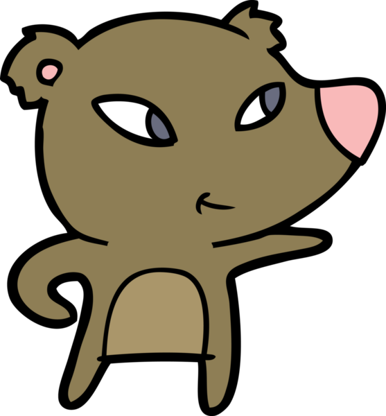 Bir insan tarafından çizilmiş sevimli çizgi film ayısı.