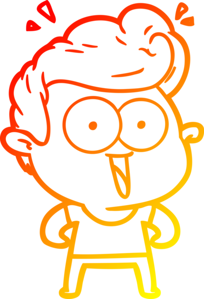 Bir insan tarafından çizilmiş, heyecanlı bir çizgi film çizimi.