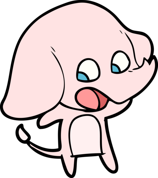 Bir insan tarafından çizilmiş şirin bir fil.