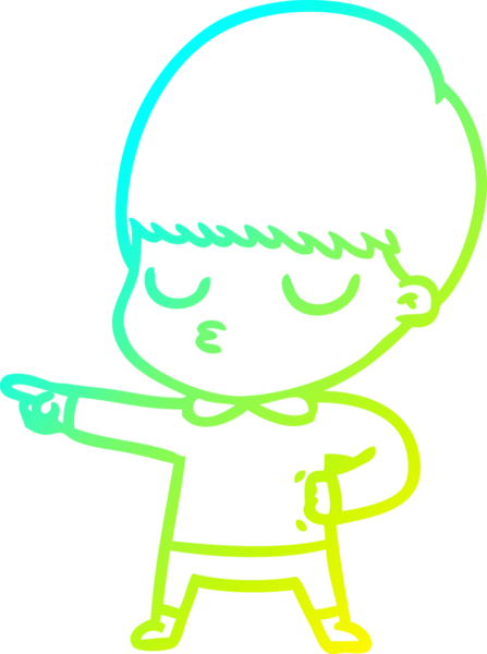 Bir çizgi film karakteri çizen soğuk gradyan bir çocuk bir insan tarafından çizilmiş.