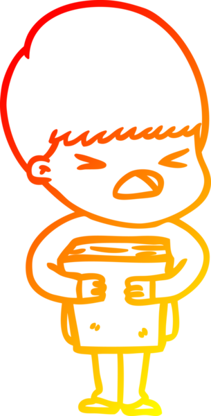 İnsan tarafından çizilmiş bir çizgi filmin sıcak gradyan çizimi.