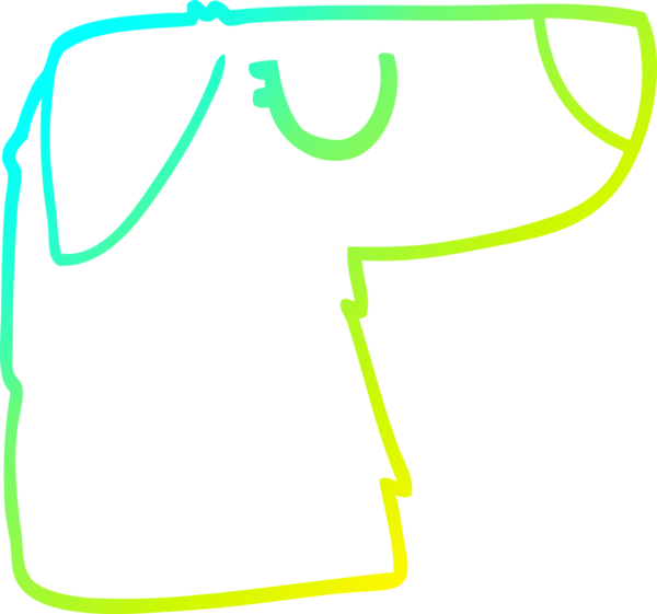 Bir insan tarafından çizilmiş bir karikatür köpek yüzü çizimi.