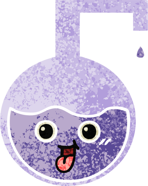 Bir insan tarafından çizilmiş bilimsel bir deneyin retro çizim tarzı karikatürü