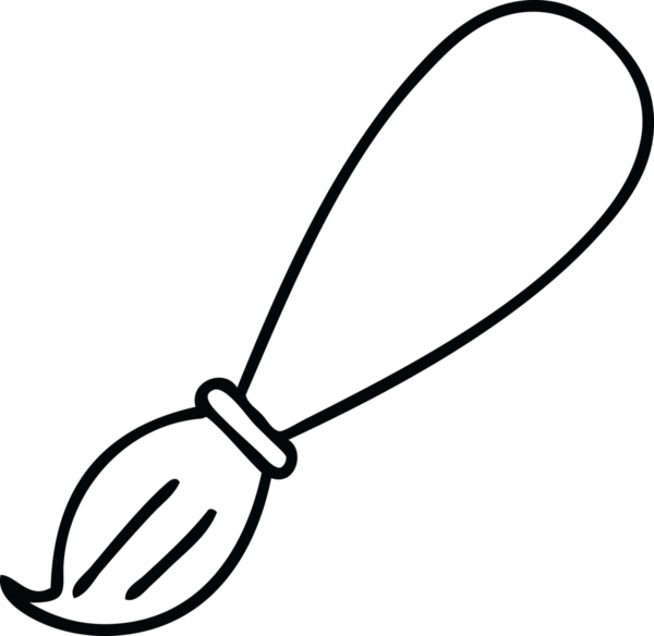 Bir insan tarafından çizilmiş boya fırçasının çizgi çizimi